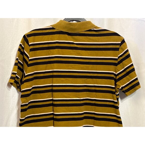 Puma Mens Olive & Navy Striped Polo Shirt Size M - Picture 4 of 8